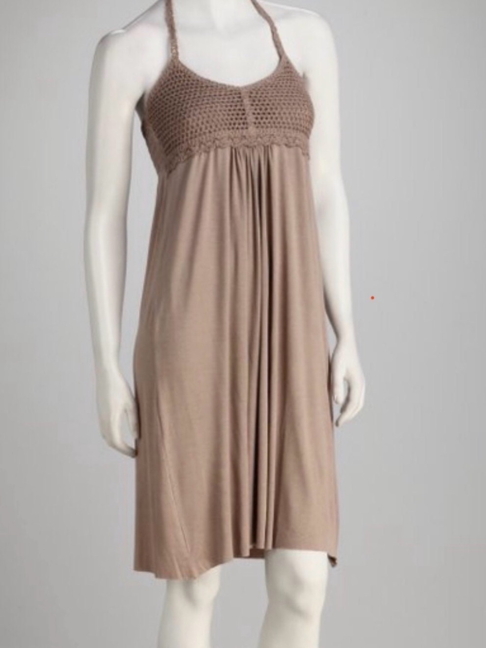 Halter Women’s size M Midi/Mini Dress in Taupe by Ocean Blue Basix of America